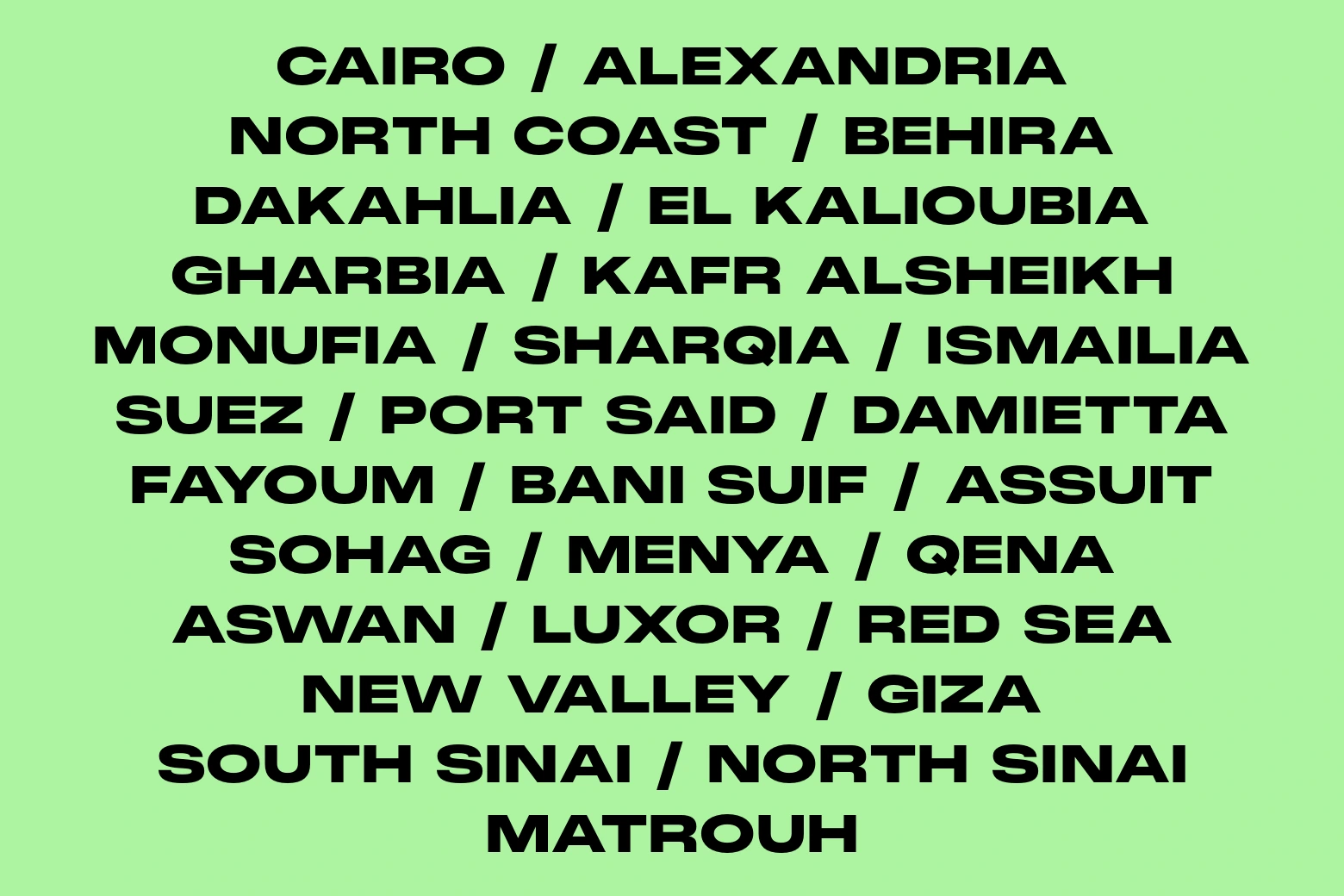 Every governorate Libsy delivers to, named in black on Libsy green